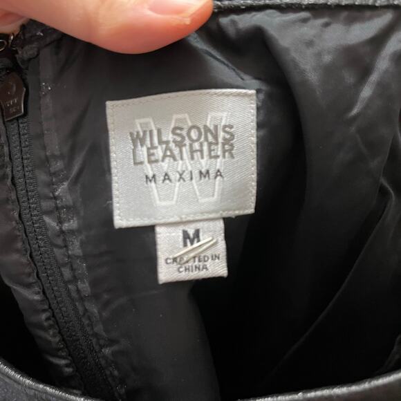 Y2K Vtg Wilsons Leather Maxima Black Leather Crop Top Bustier Camisole M Goth - Picture 6 of 9